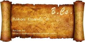 Bakos Csanád névjegykártya